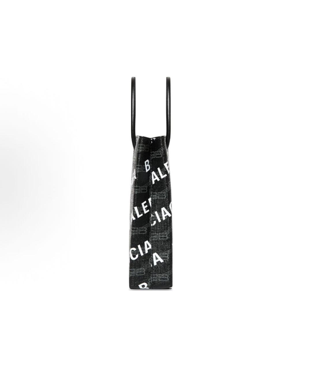 BALENCIAGA Черная кожаная сумка тоут, фото 2