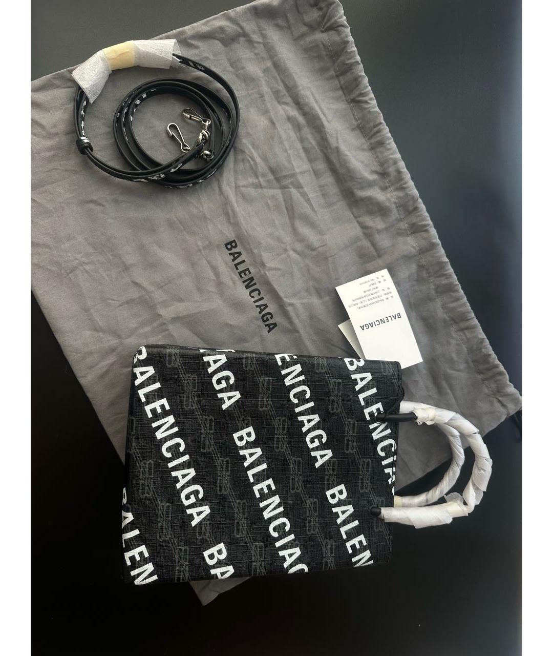 BALENCIAGA Черная кожаная сумка тоут, фото 6