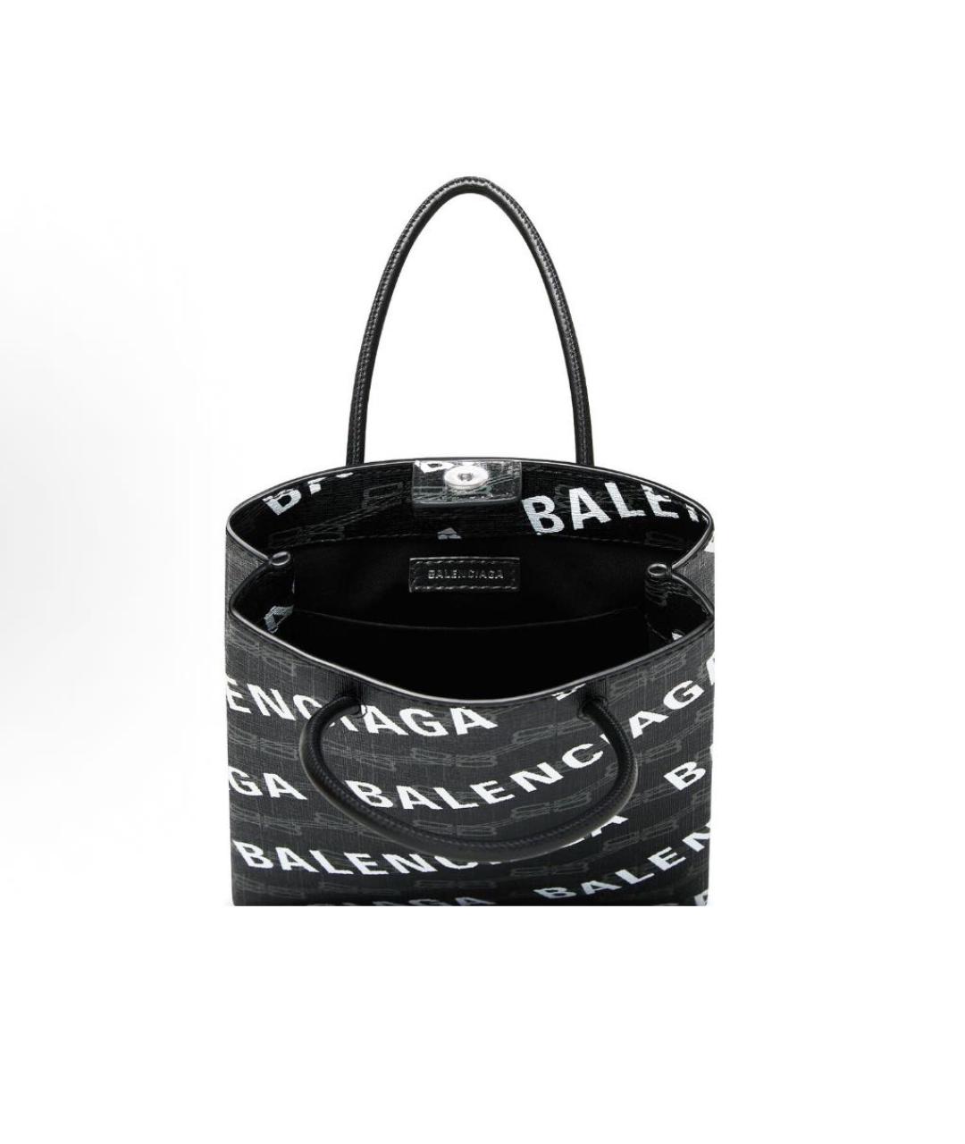 BALENCIAGA Черная кожаная сумка тоут, фото 4