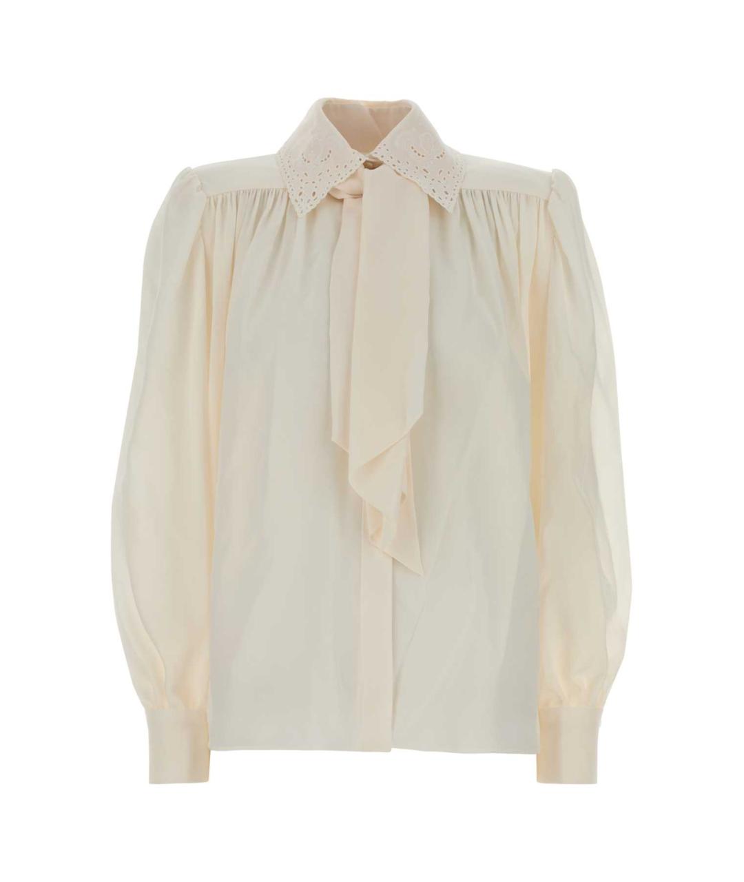 CHLOE Белая шелковая блузы, фото 1