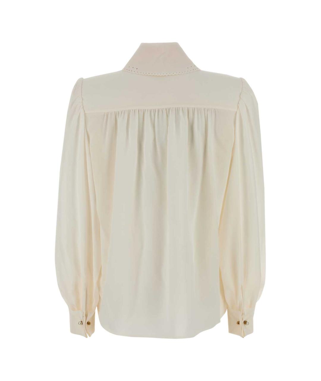 CHLOE Белая шелковая блузы, фото 2