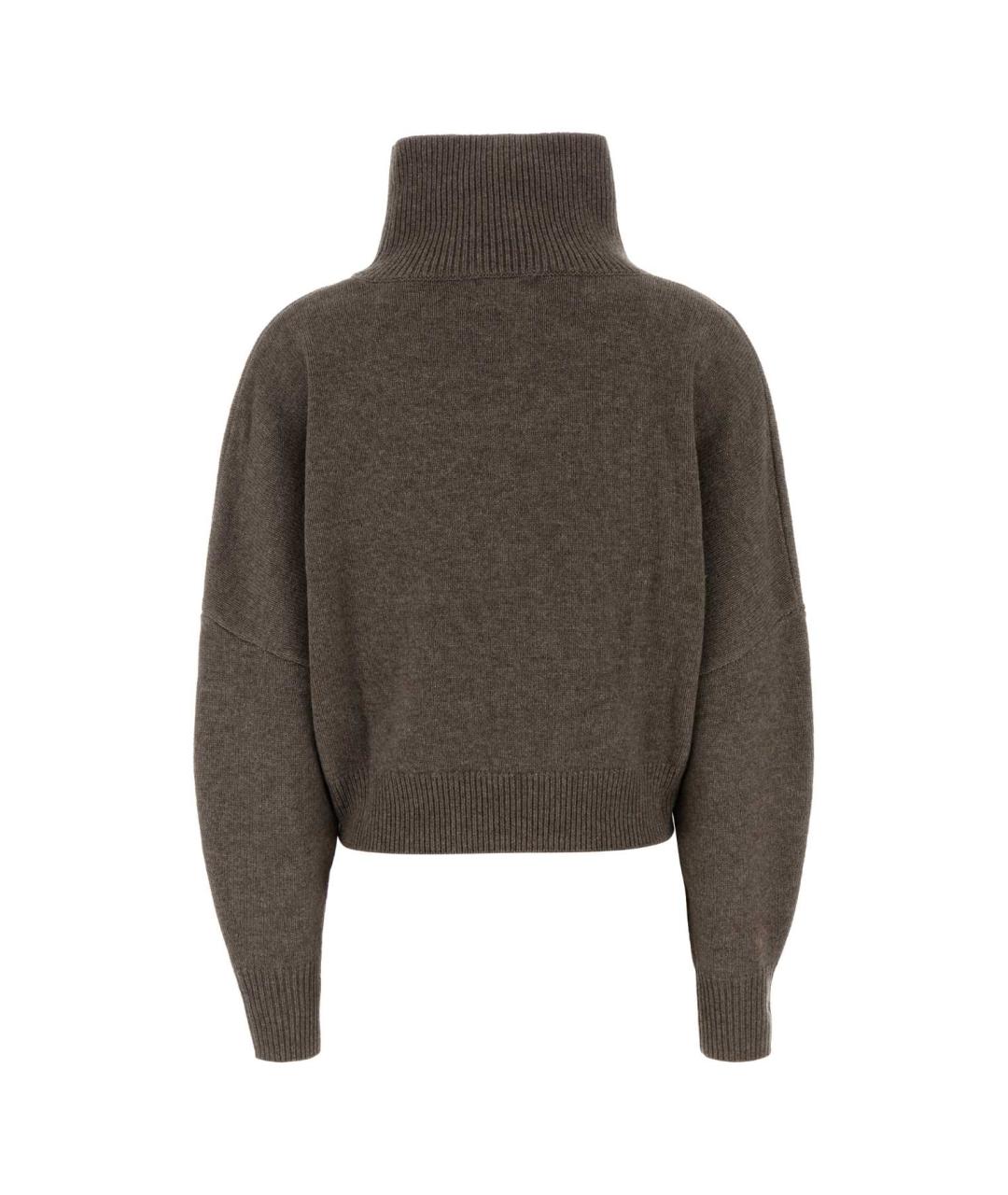 LOULOU STUDIO Коричневый шерстяной джемпер / свитер, фото 2