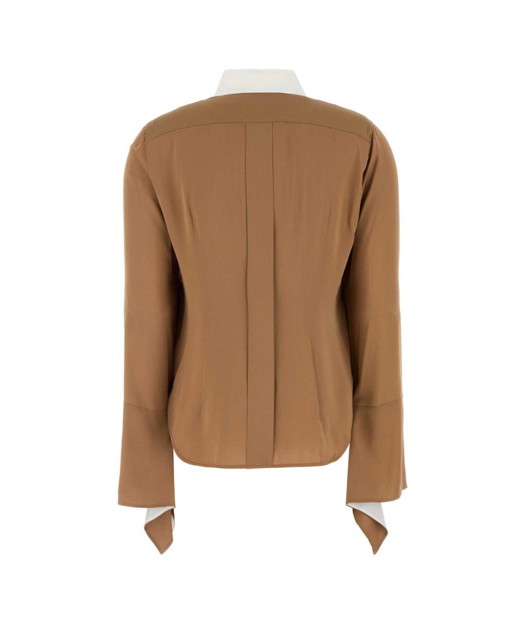 MAX MARA Бежевая шелковая рубашка, фото 2