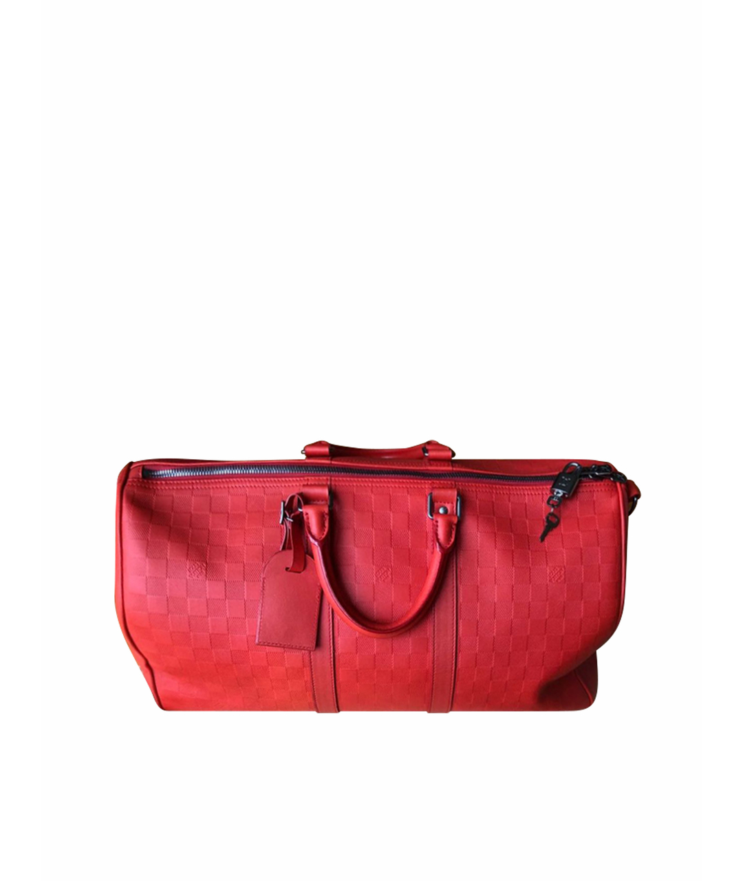 LOUIS VUITTON PRE-OWNED Коралловая кожаная дорожная/спортивная сумка, фото 1