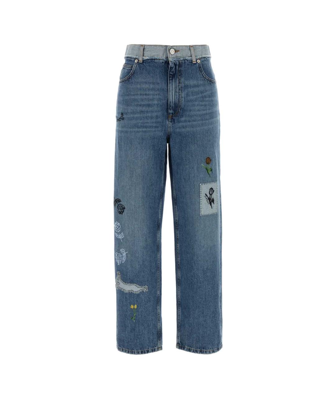 MARNI Синие хлопковые прямые джинсы, фото 1