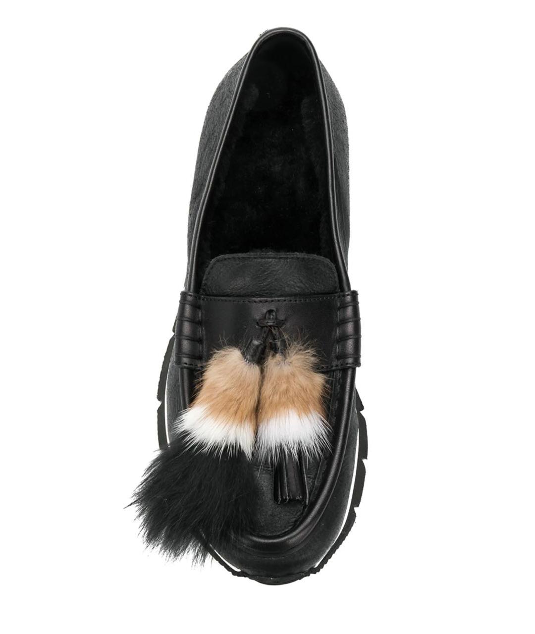 SANTONI Черные кожаные мокасины, фото 4