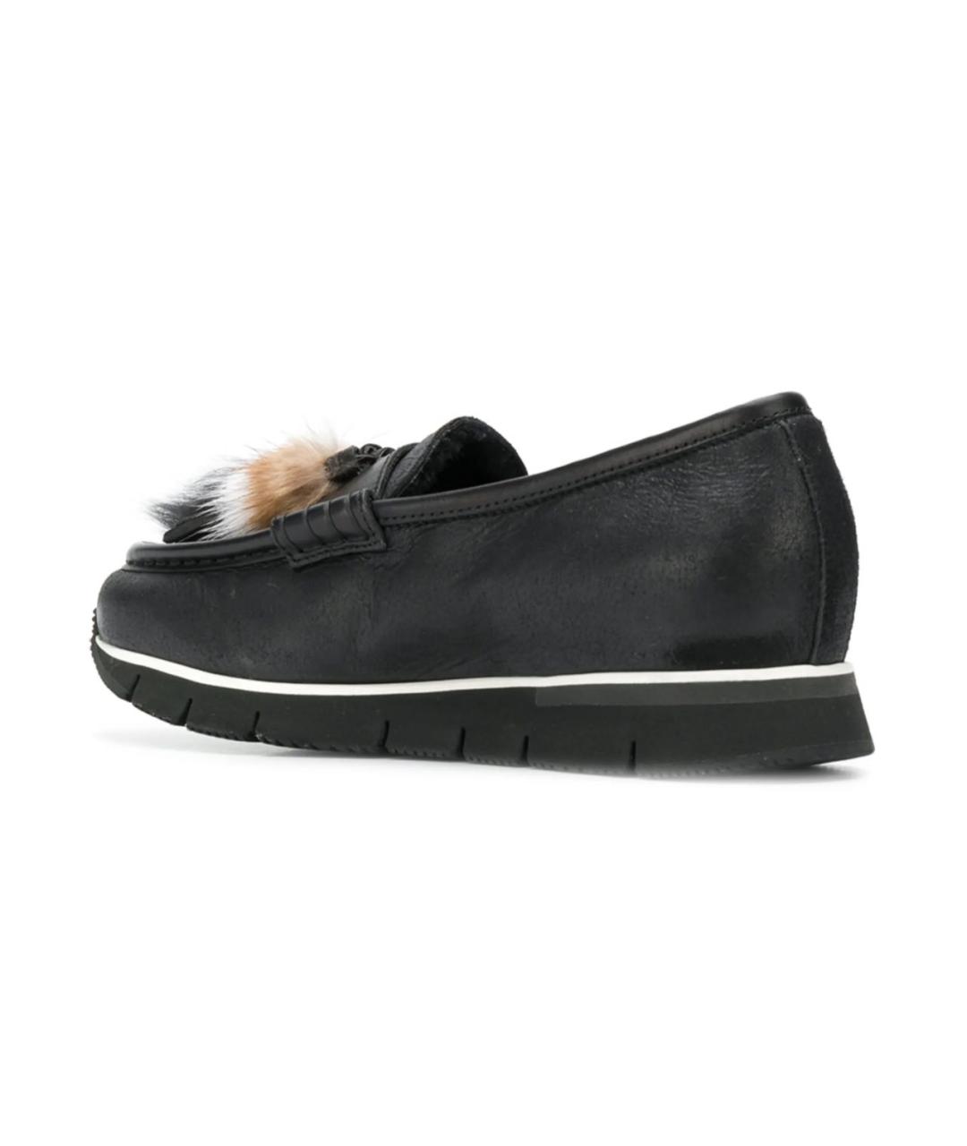 SANTONI Черные кожаные мокасины, фото 3