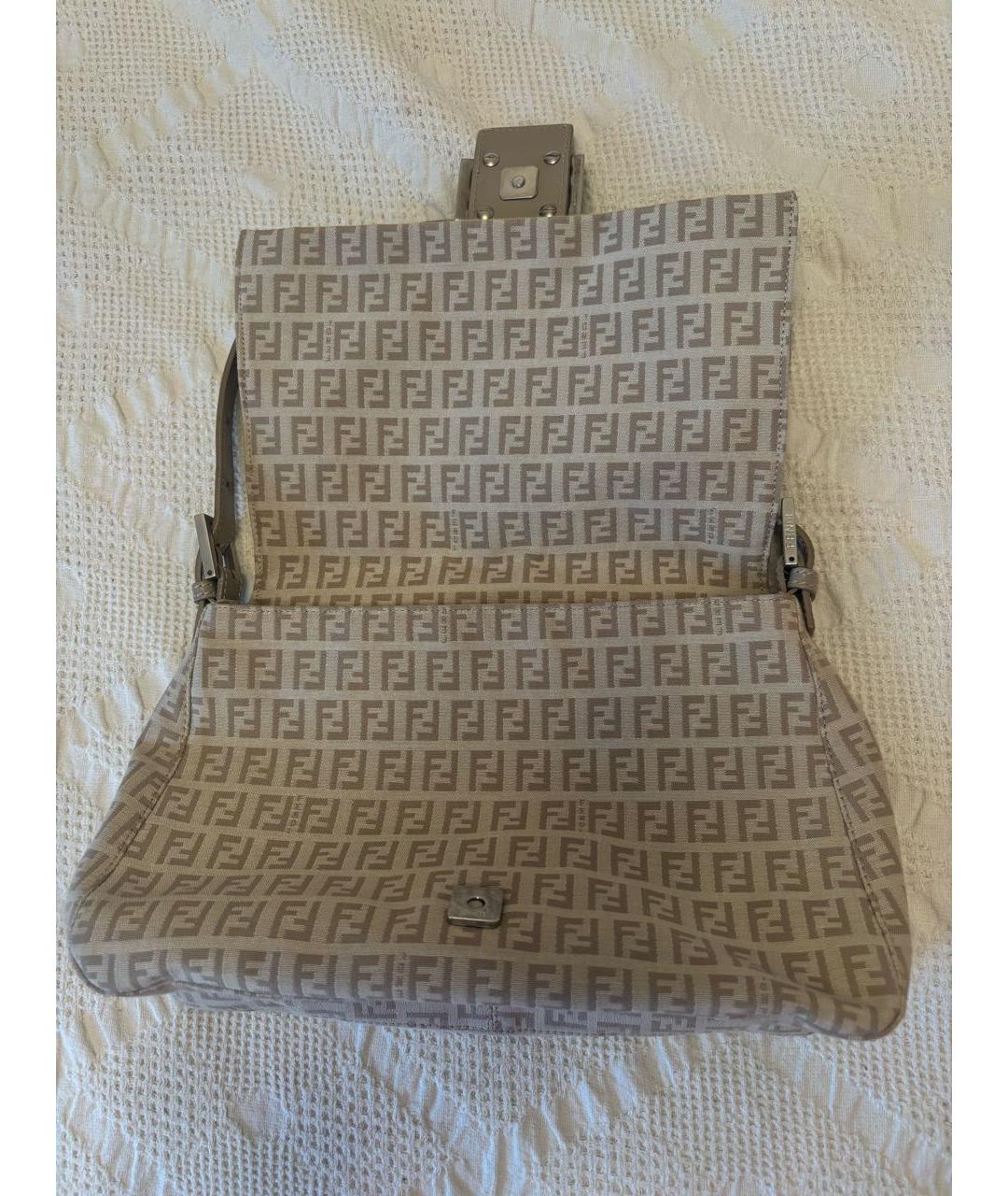 FENDI Бежевая тканевая сумка через плечо, фото 8