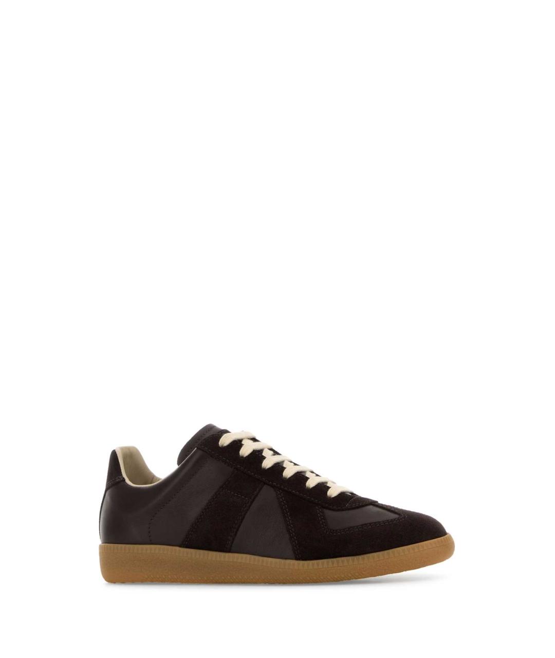 MAISON MARGIELA Коричневые кожаные кроссовки, фото 2