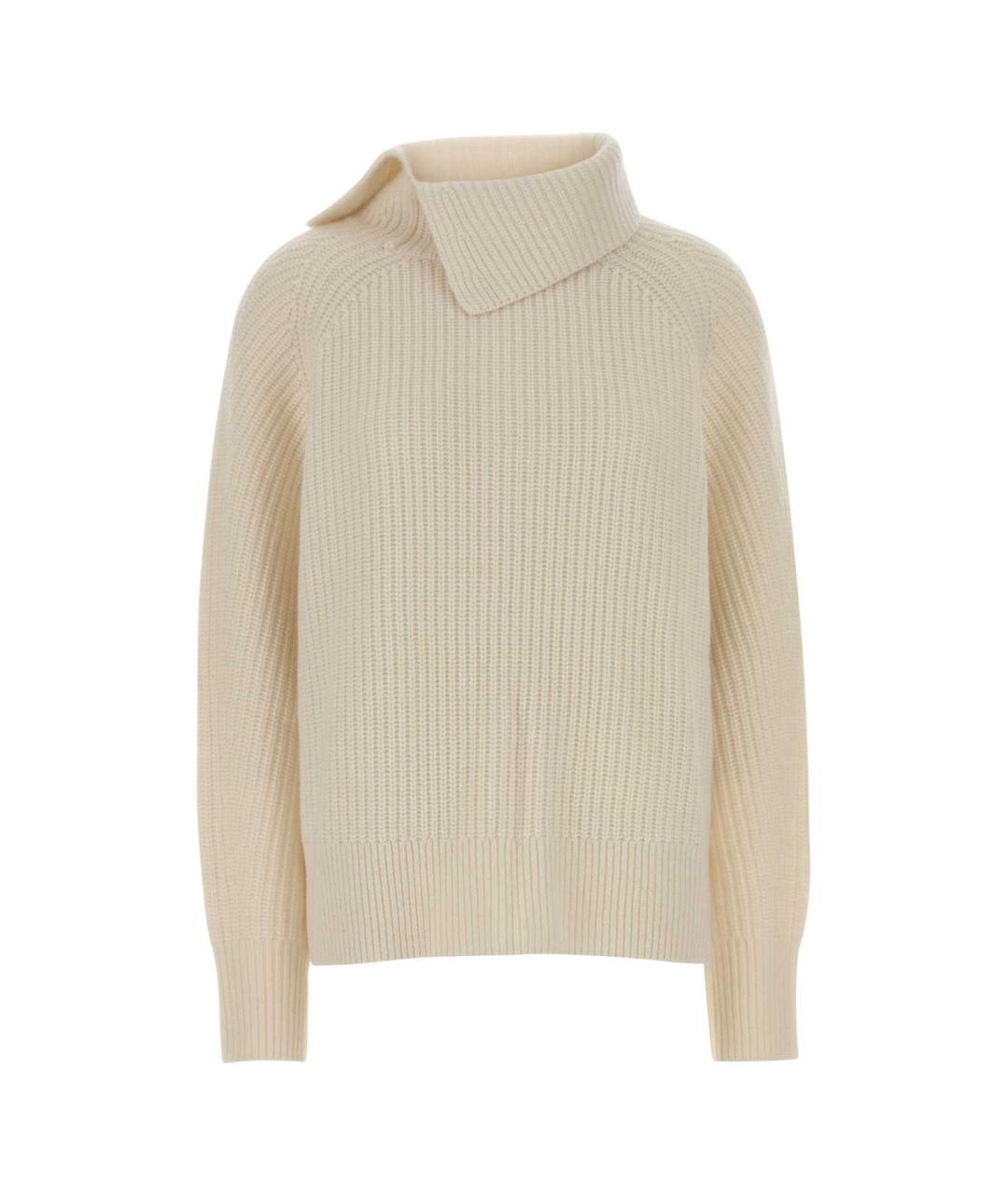 LOULOU STUDIO Белый кашемировый джемпер / свитер, фото 2