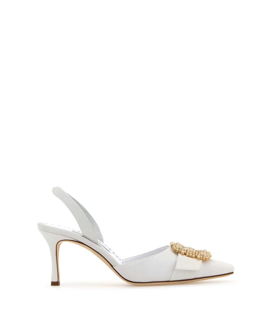 MANOLO BLAHNIK Белые текстильные туфли, фото 1