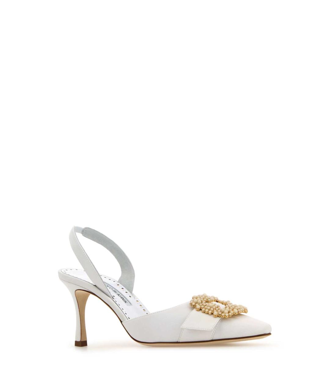 MANOLO BLAHNIK Белые текстильные туфли, фото 2