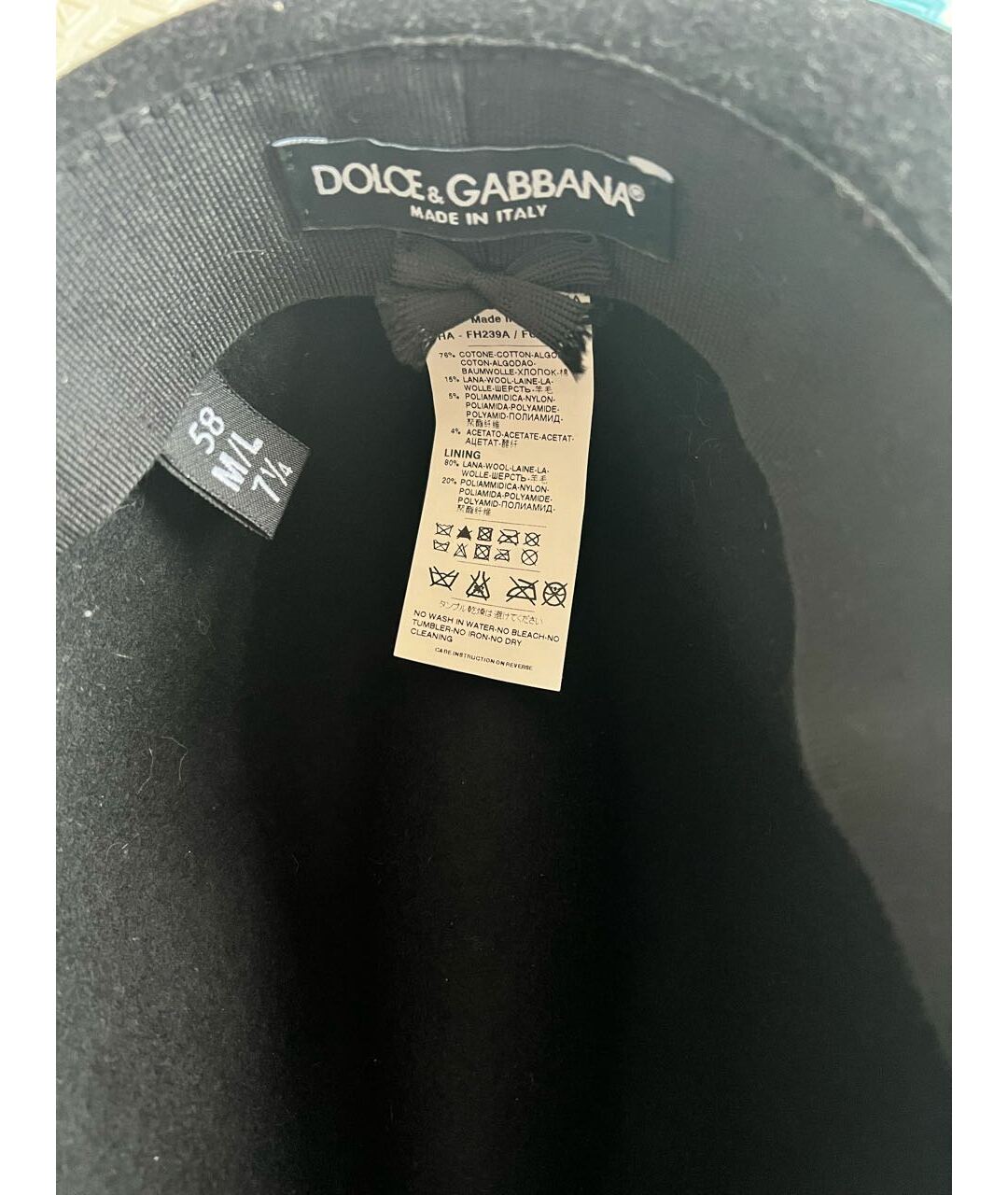 DOLCE&GABBANA Черная бархатная шляпа, фото 3