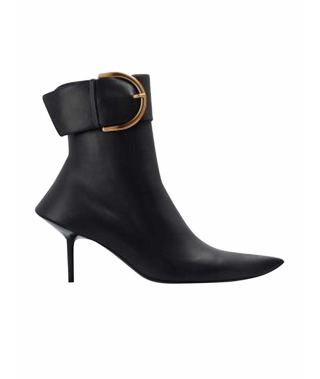 BALENCIAGA Черные кожаные ботильоны, фото 1