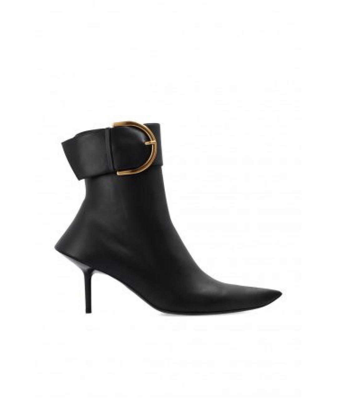 BALENCIAGA Черные кожаные ботильоны, фото 9