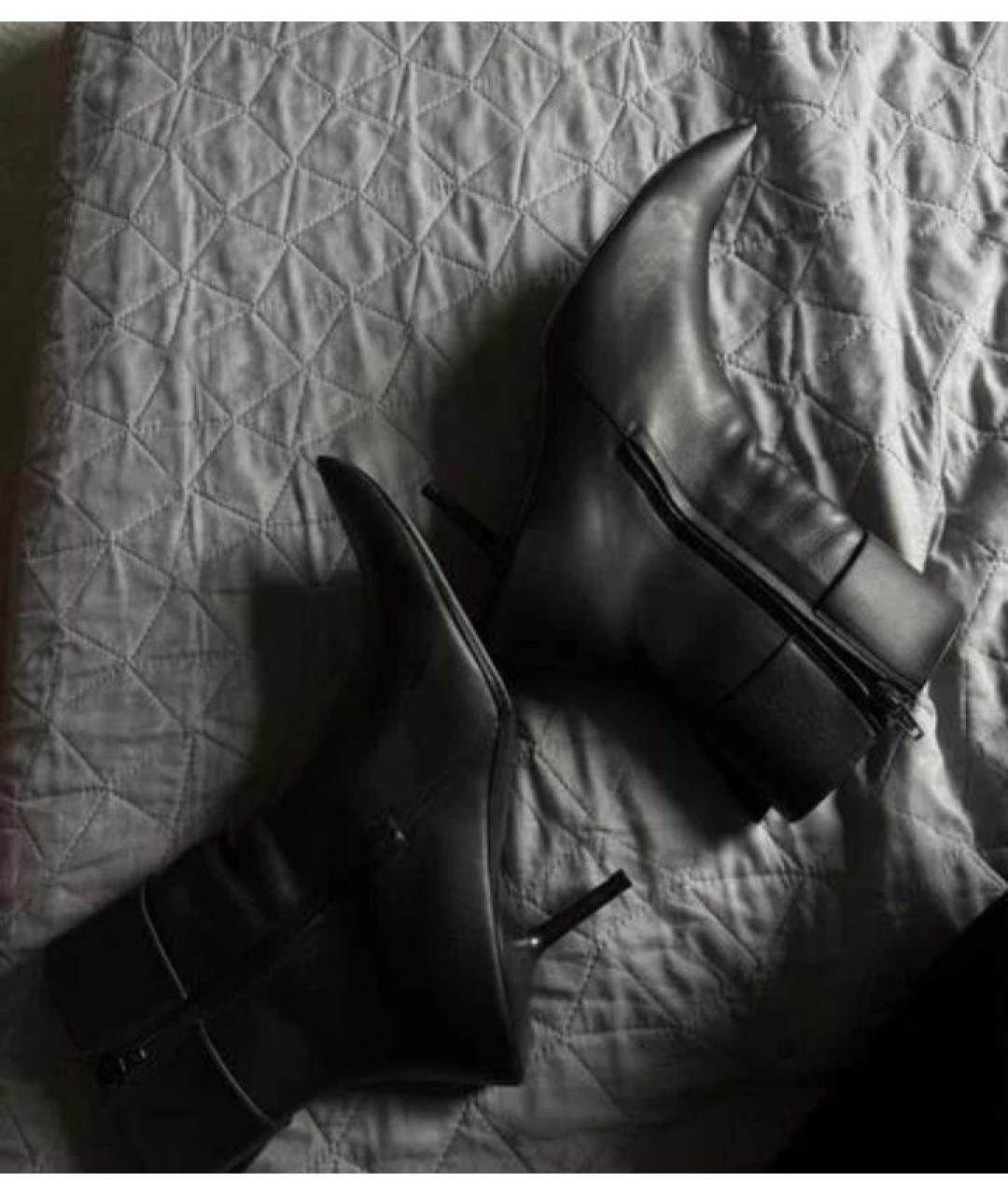 BALENCIAGA Черные кожаные ботильоны, фото 5