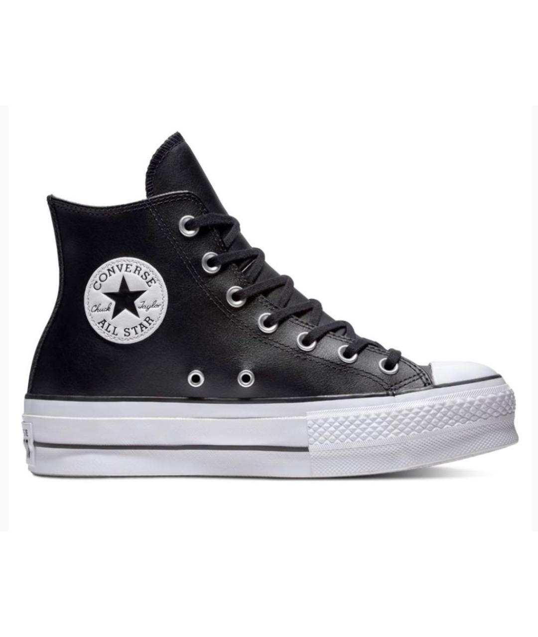CONVERSE Черные кожаные кеды, фото 1