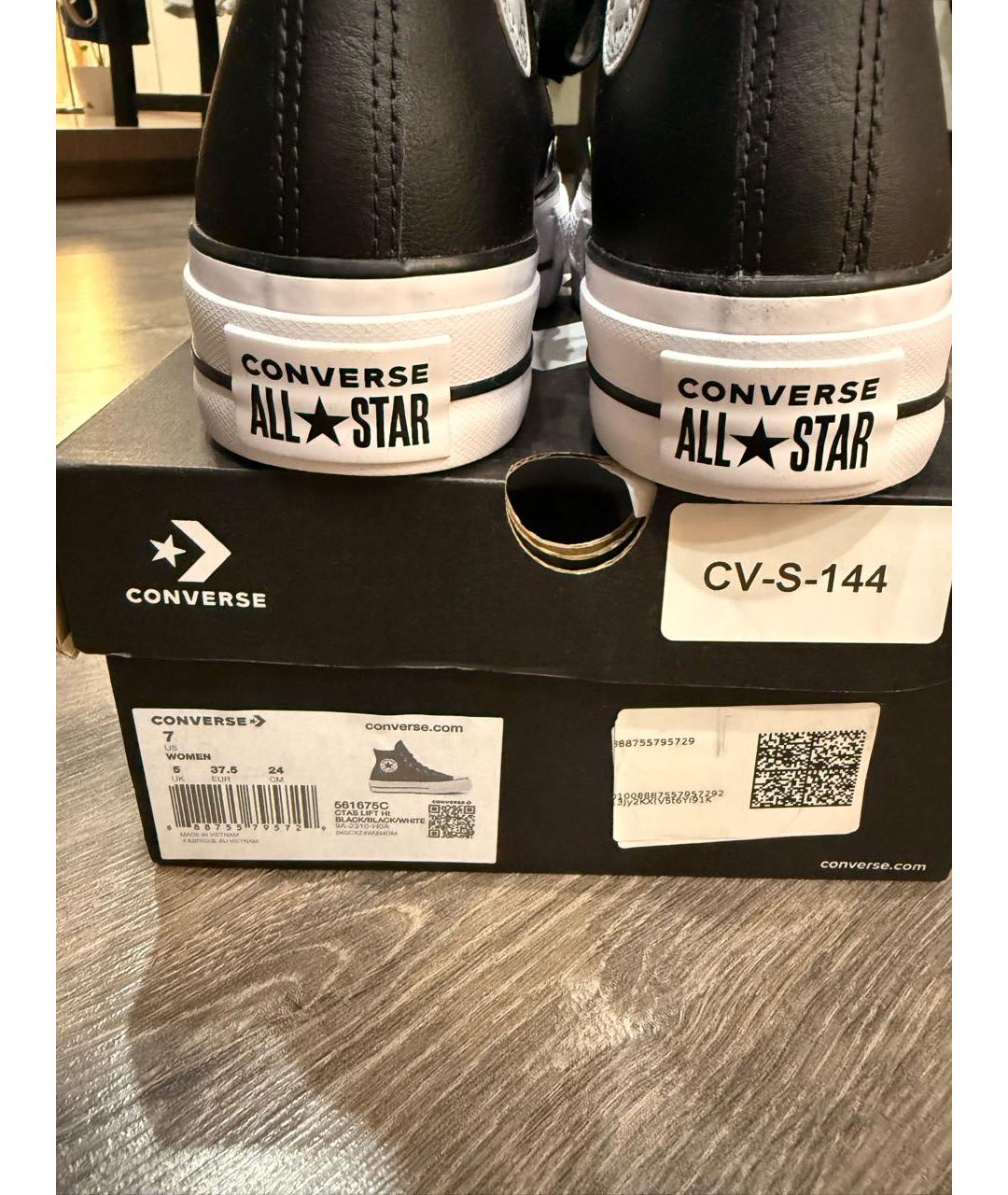 CONVERSE Черные кожаные кеды, фото 5