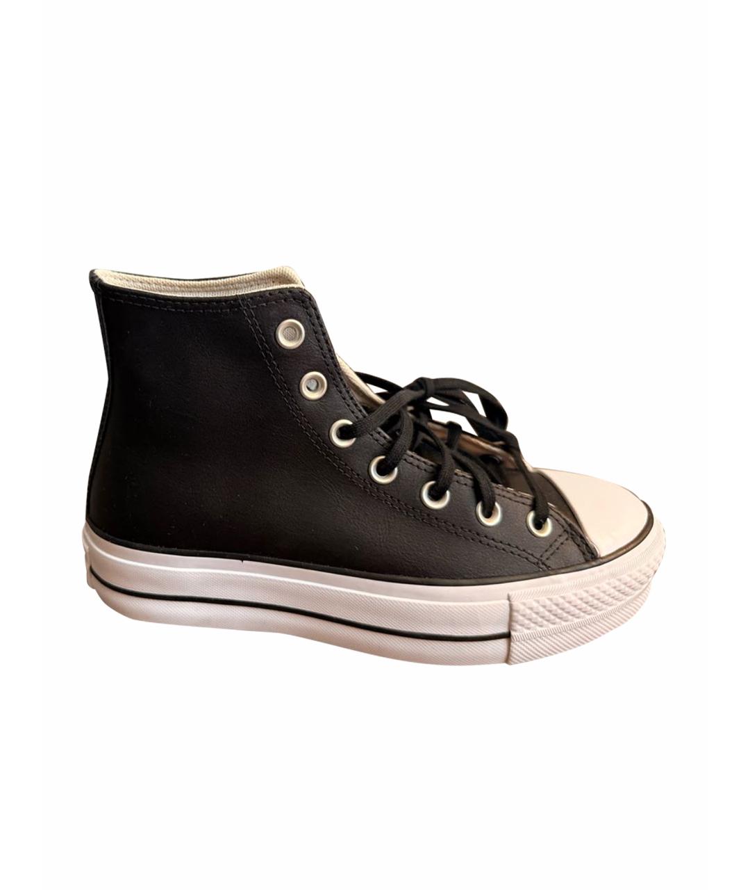 CONVERSE Черные кожаные кеды, фото 2