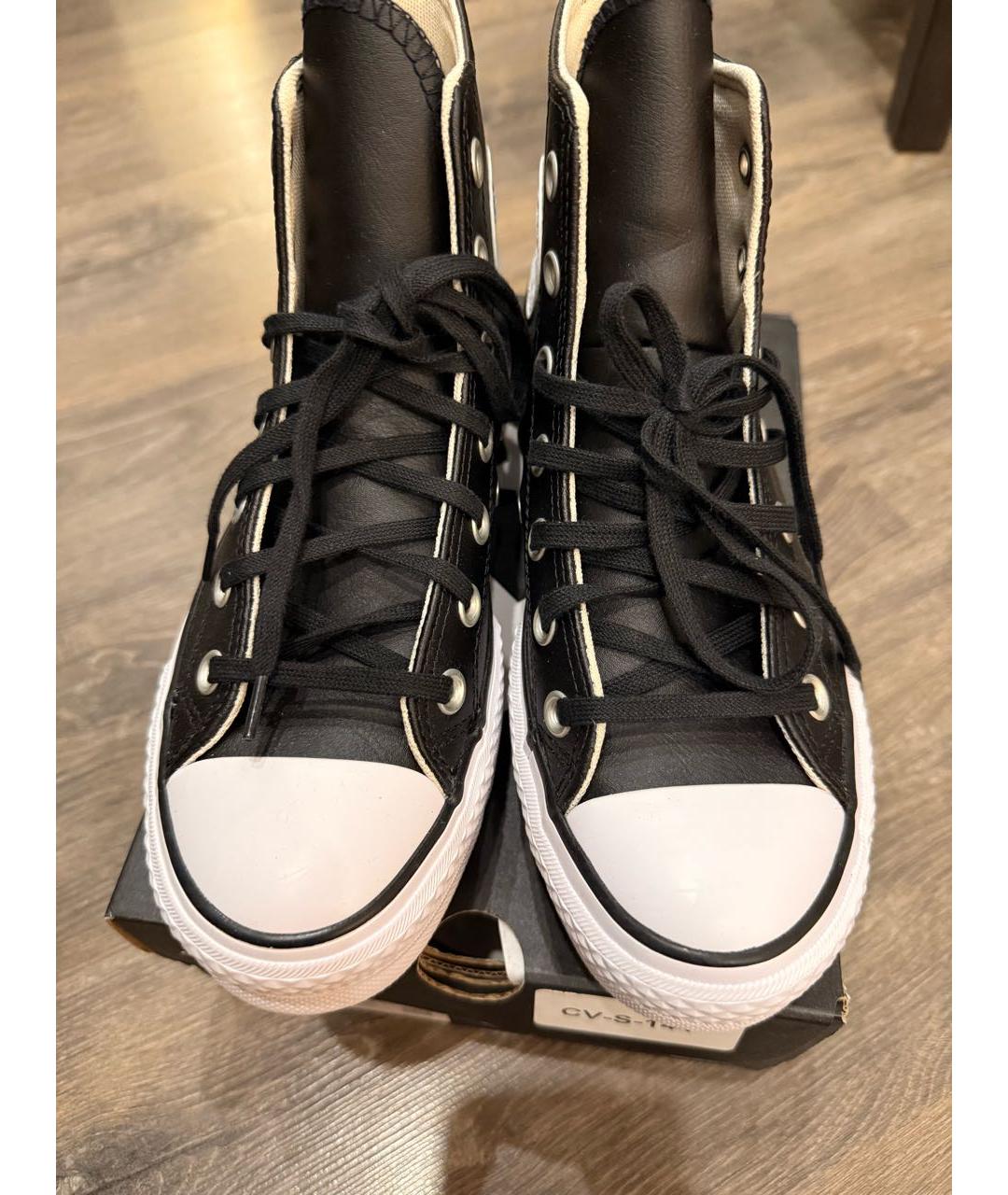 CONVERSE Черные кожаные кеды, фото 3