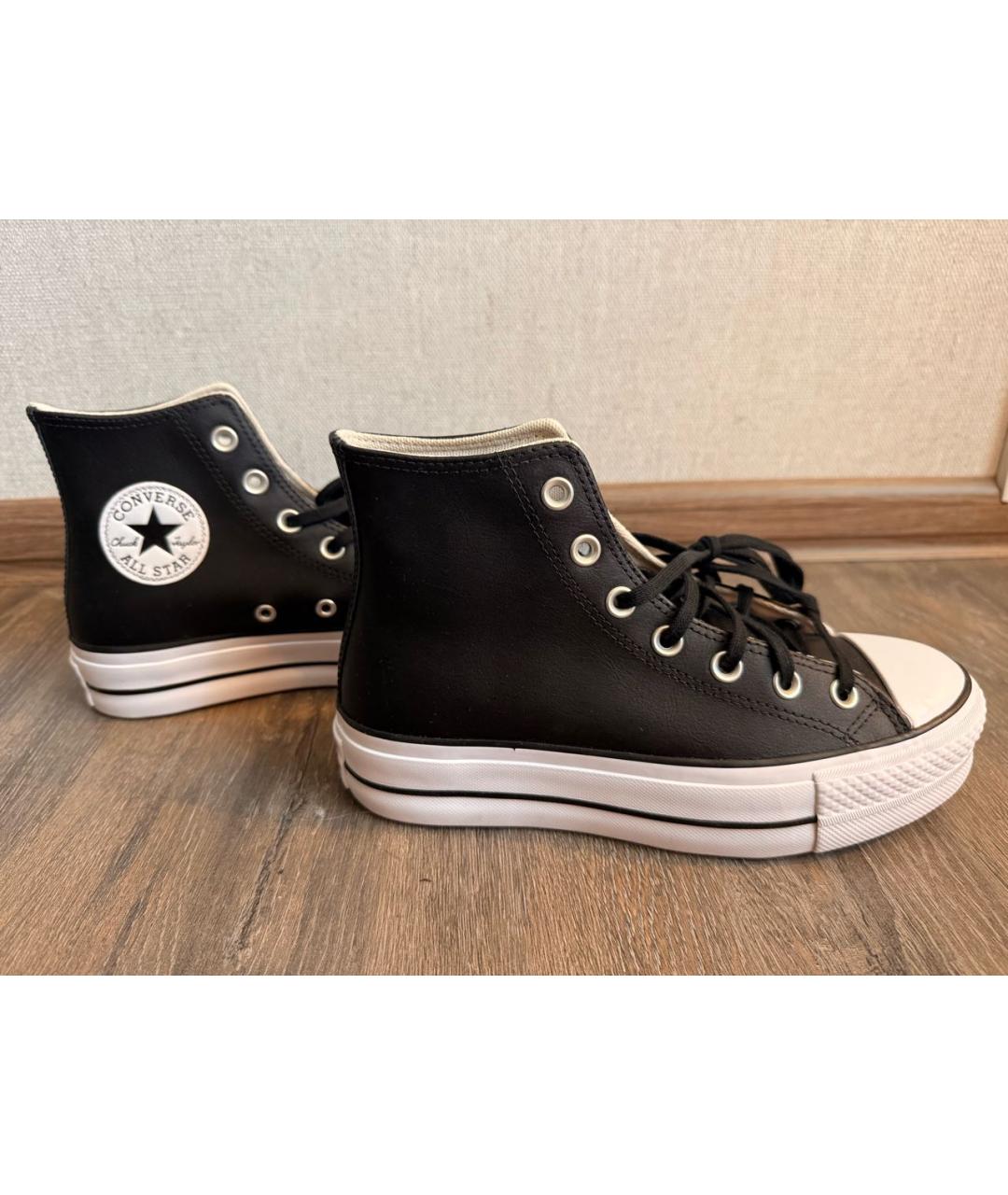CONVERSE Черные кожаные кеды, фото 8