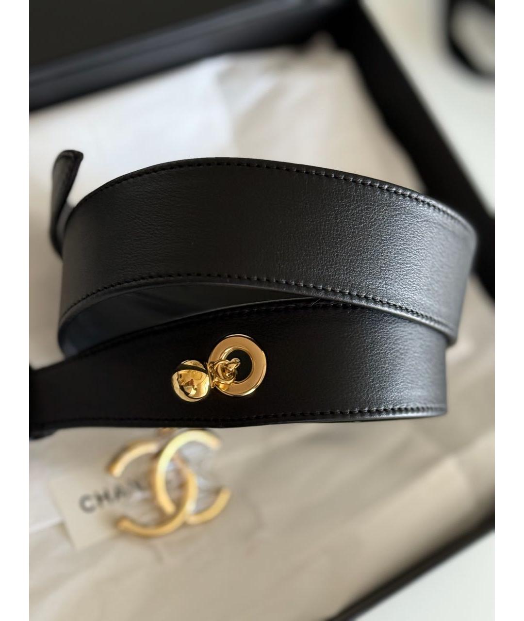 CHANEL Черный кожаный ремень, фото 3