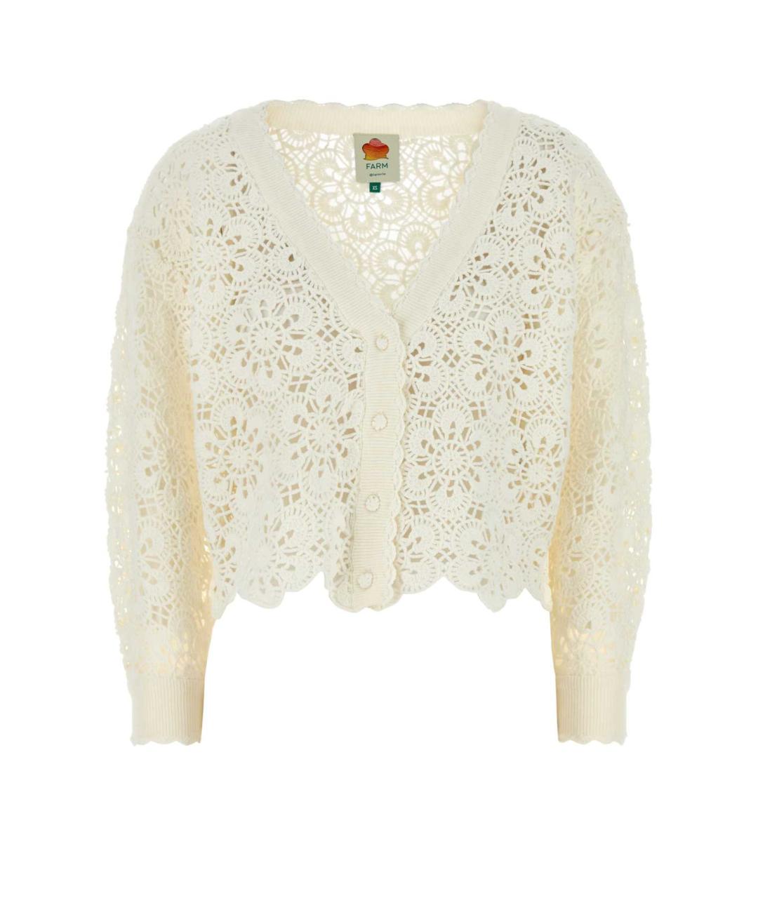 FARM RIO Белый хлопковый кардиган, фото 1