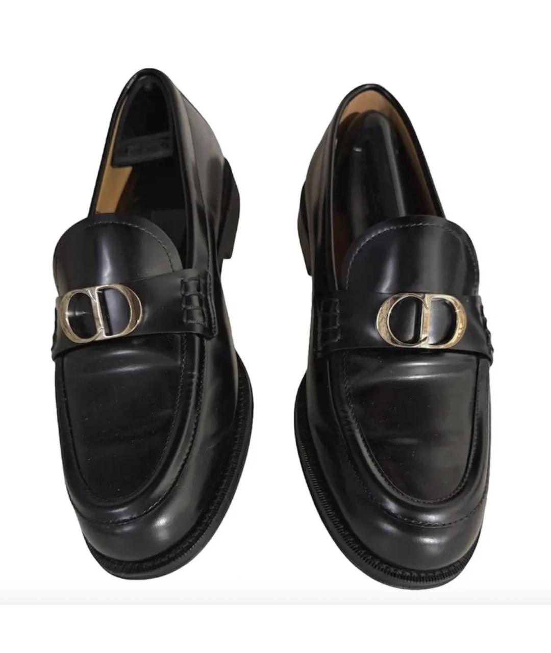 CHRISTIAN DIOR Черные кожаные лоферы, фото 2