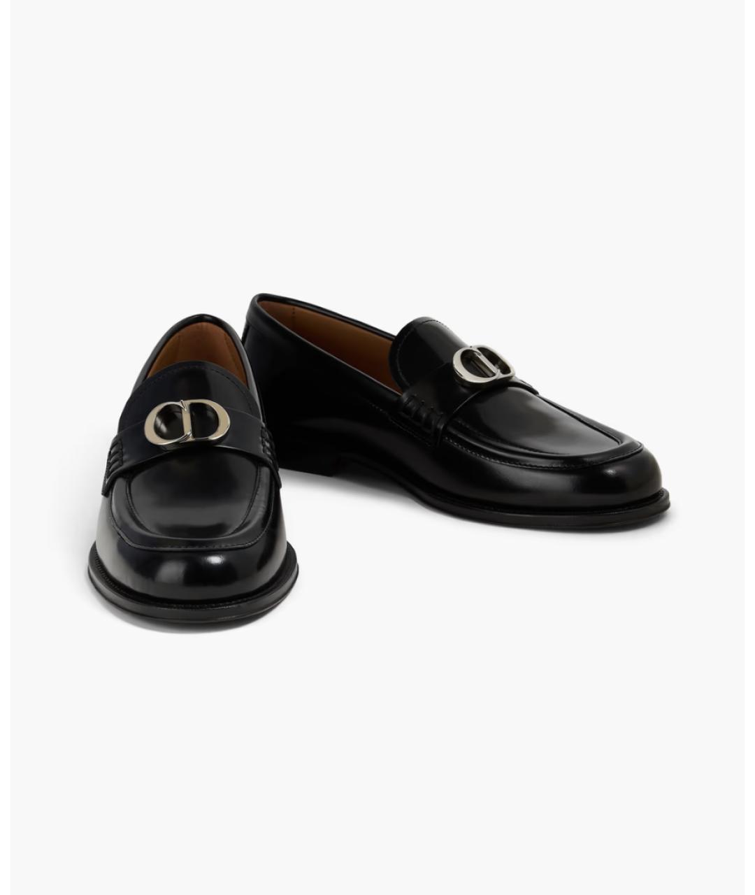 CHRISTIAN DIOR Черные кожаные лоферы, фото 9