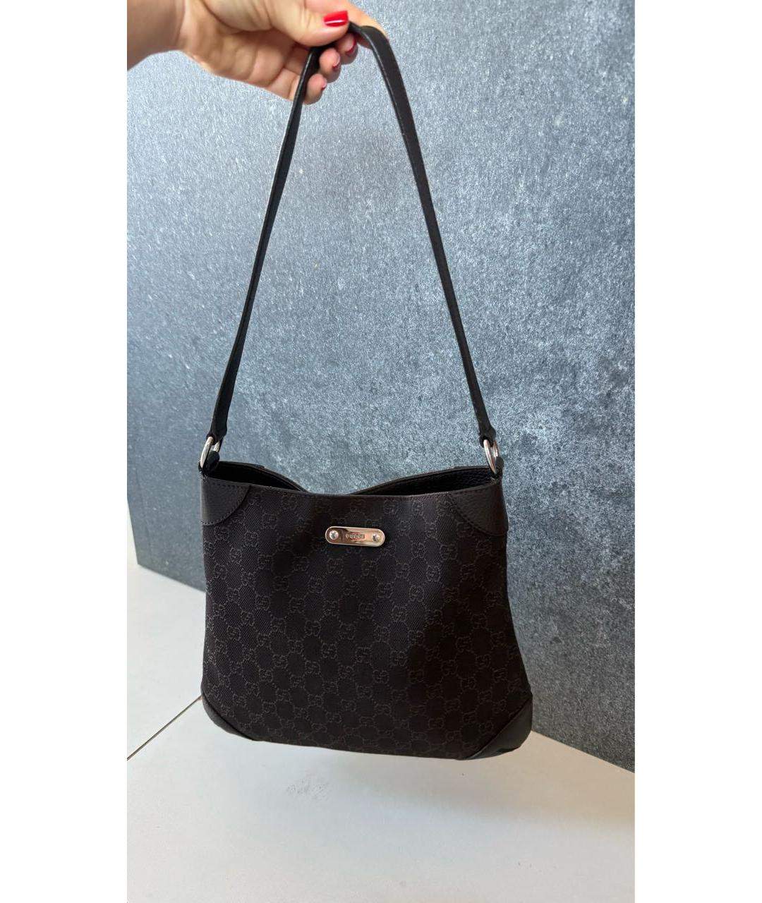 GUCCI Черная кожаная сумка с короткими ручками, фото 2