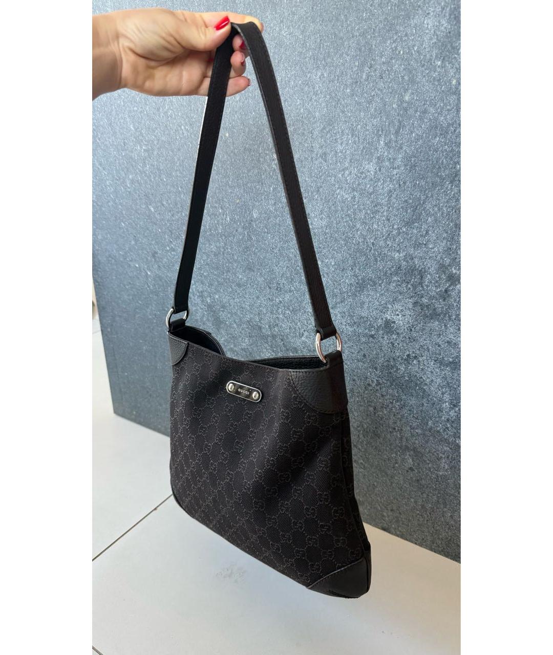 GUCCI Черная кожаная сумка с короткими ручками, фото 8