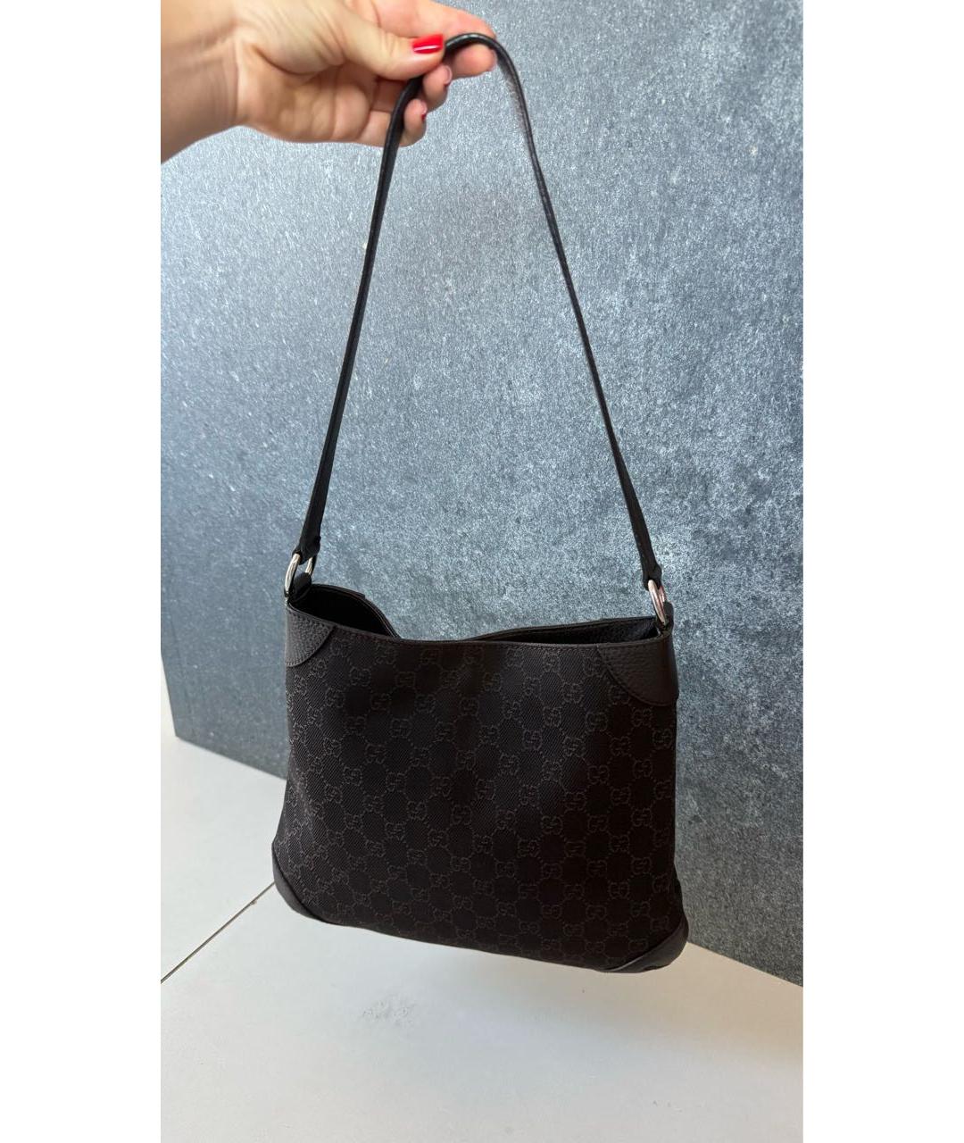 GUCCI Черная кожаная сумка с короткими ручками, фото 3