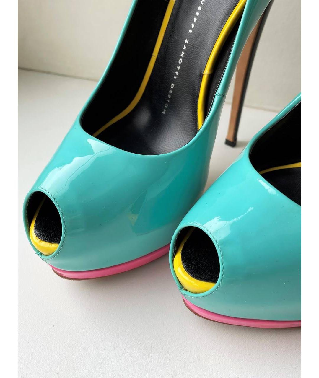 GIUSEPPE ZANOTTI DESIGN Бирюзовые туфли из лакированной кожи, фото 8