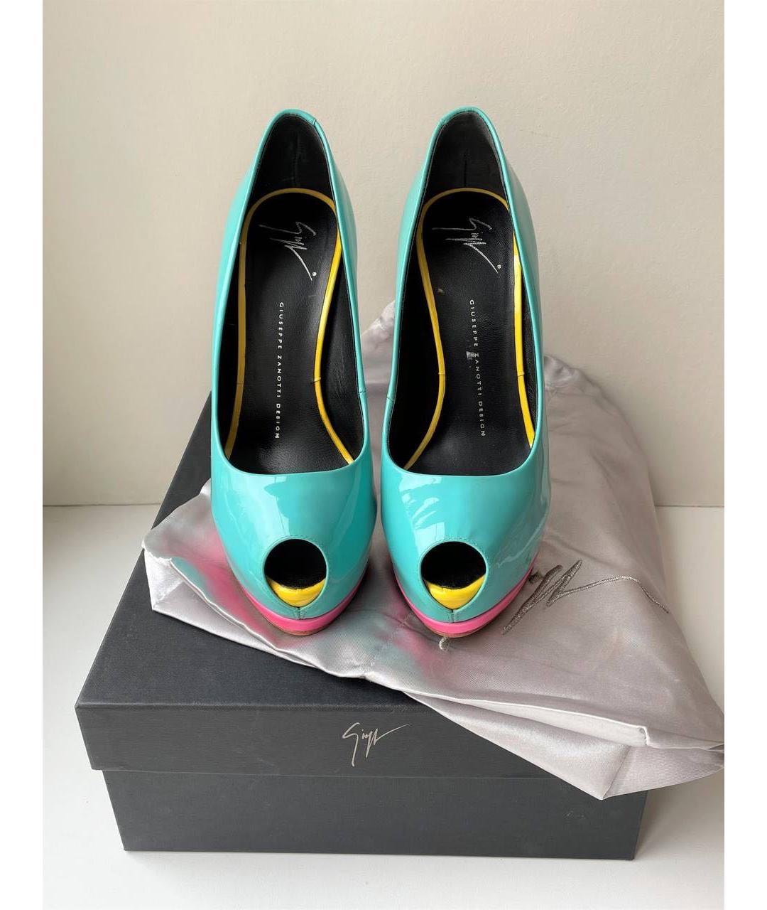 GIUSEPPE ZANOTTI DESIGN Бирюзовые туфли из лакированной кожи, фото 3