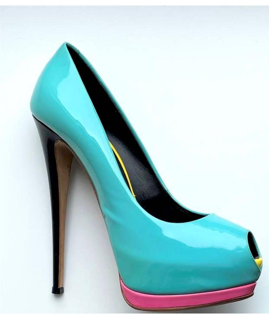 GIUSEPPE ZANOTTI DESIGN Бирюзовые туфли из лакированной кожи, фото 9