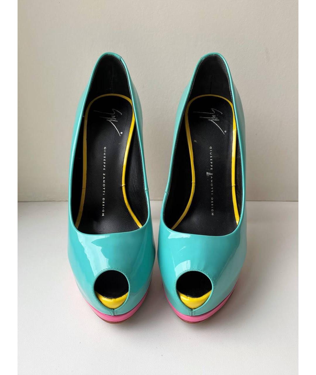 GIUSEPPE ZANOTTI DESIGN Бирюзовые туфли из лакированной кожи, фото 7
