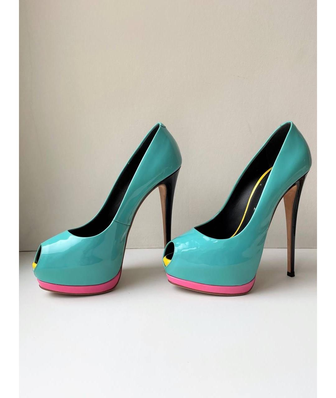 GIUSEPPE ZANOTTI DESIGN Бирюзовые туфли из лакированной кожи, фото 2