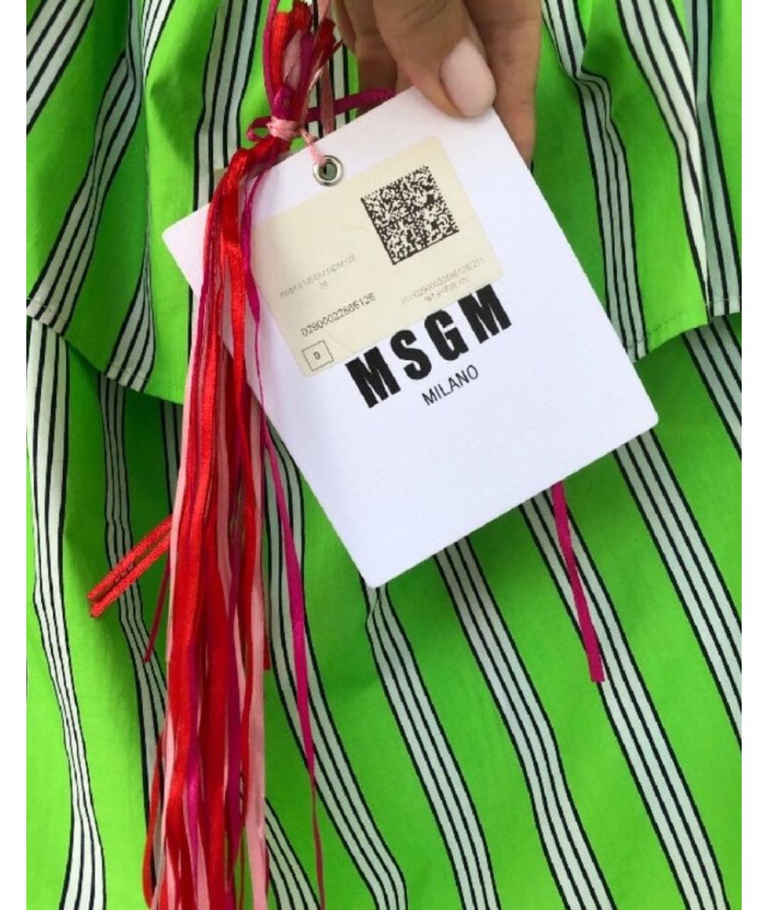 MSGM Зеленая хлопковая рубашка, фото 4