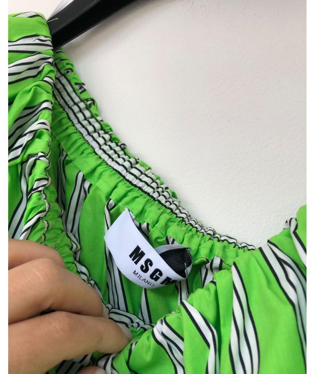 MSGM Зеленая хлопковая рубашка, фото 3