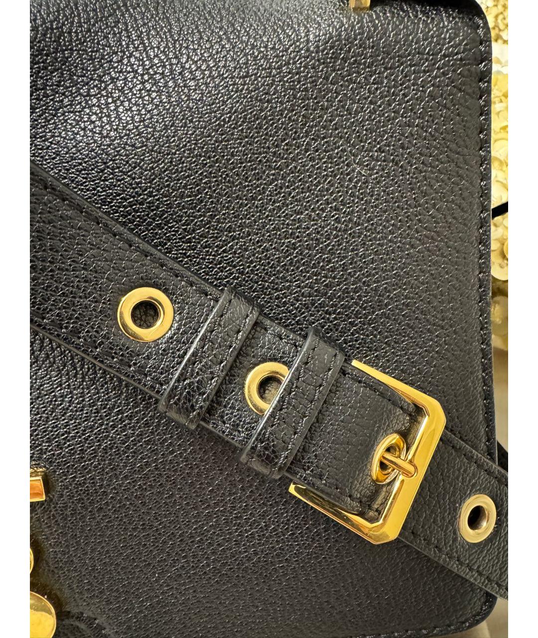 BURBERRY Черная кожаная сумка через плечо, фото 8