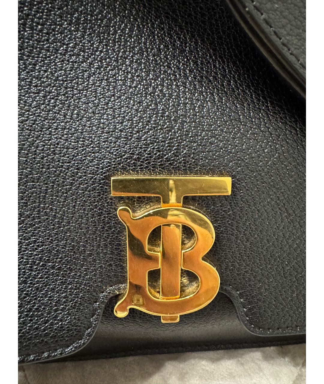 BURBERRY Черная кожаная сумка через плечо, фото 7