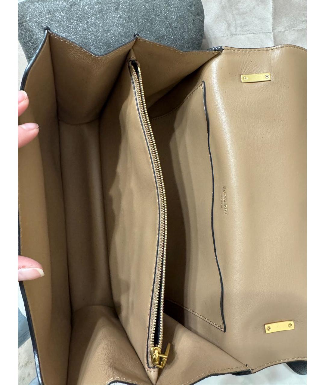 BURBERRY Черная кожаная сумка через плечо, фото 4