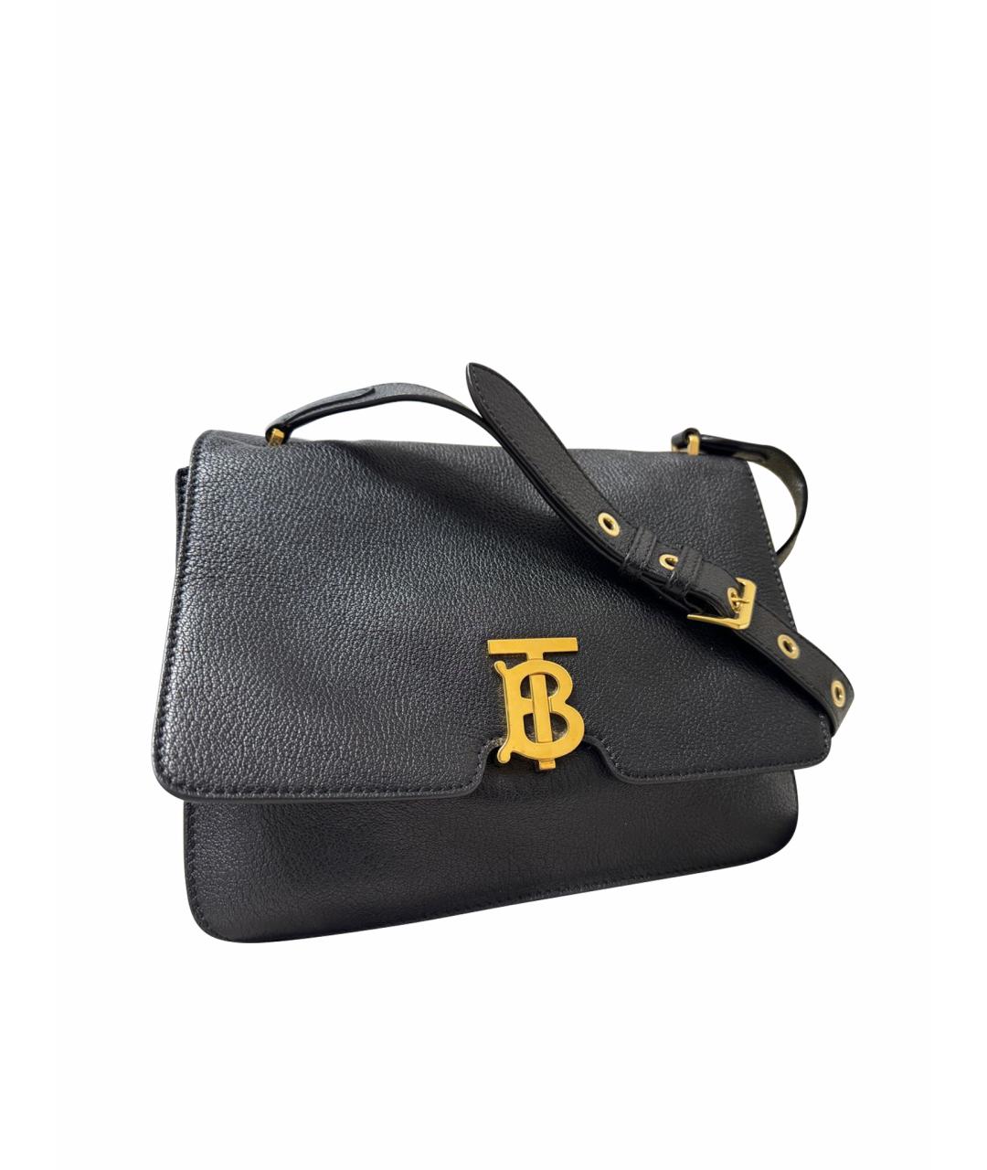 BURBERRY Черная кожаная сумка через плечо, фото 9