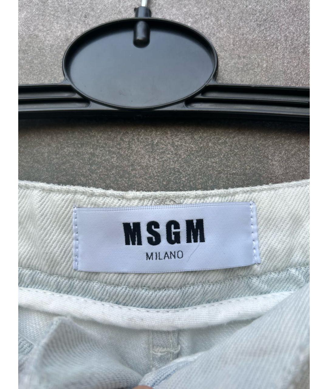 MSGM Голубые хлопковые джинсы слим, фото 2