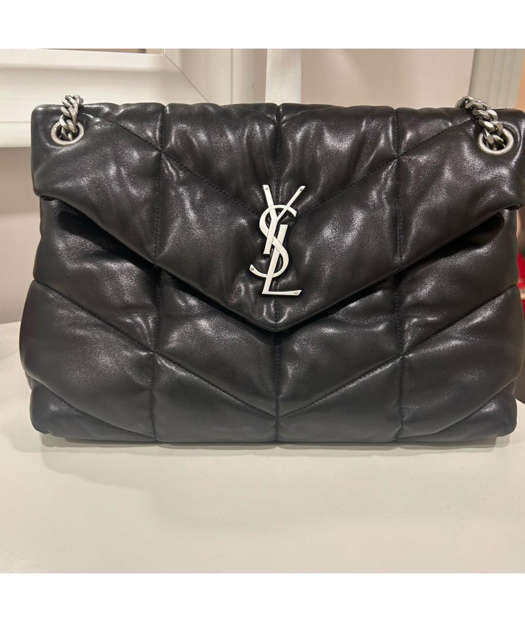 YVES SAINT LAURENT BEAUTY Черная кожаная сумка через плечо, фото 9