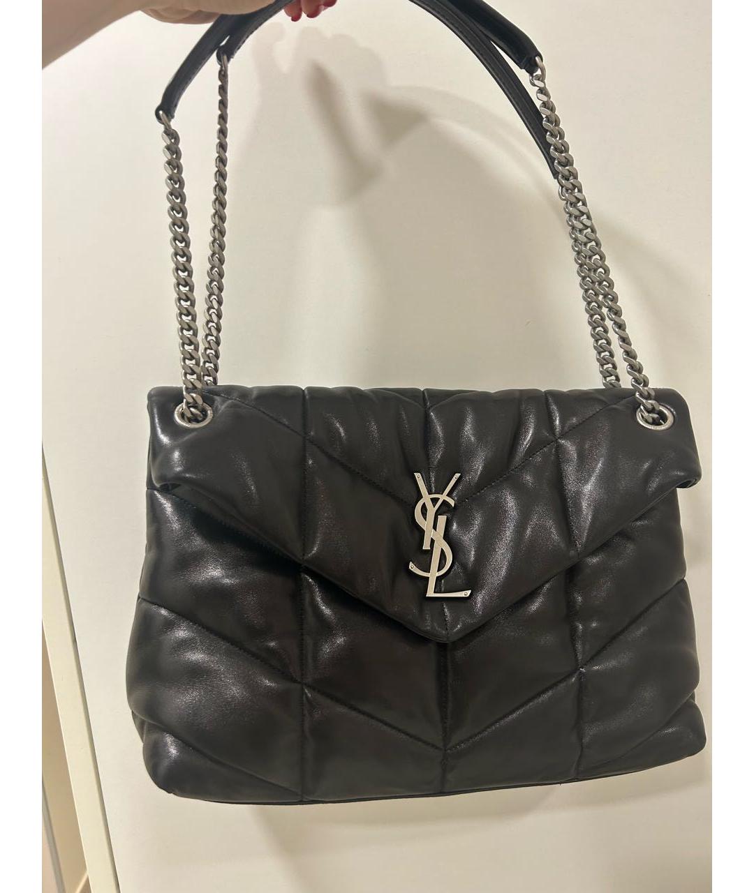 YVES SAINT LAURENT BEAUTY Черная кожаная сумка через плечо, фото 3