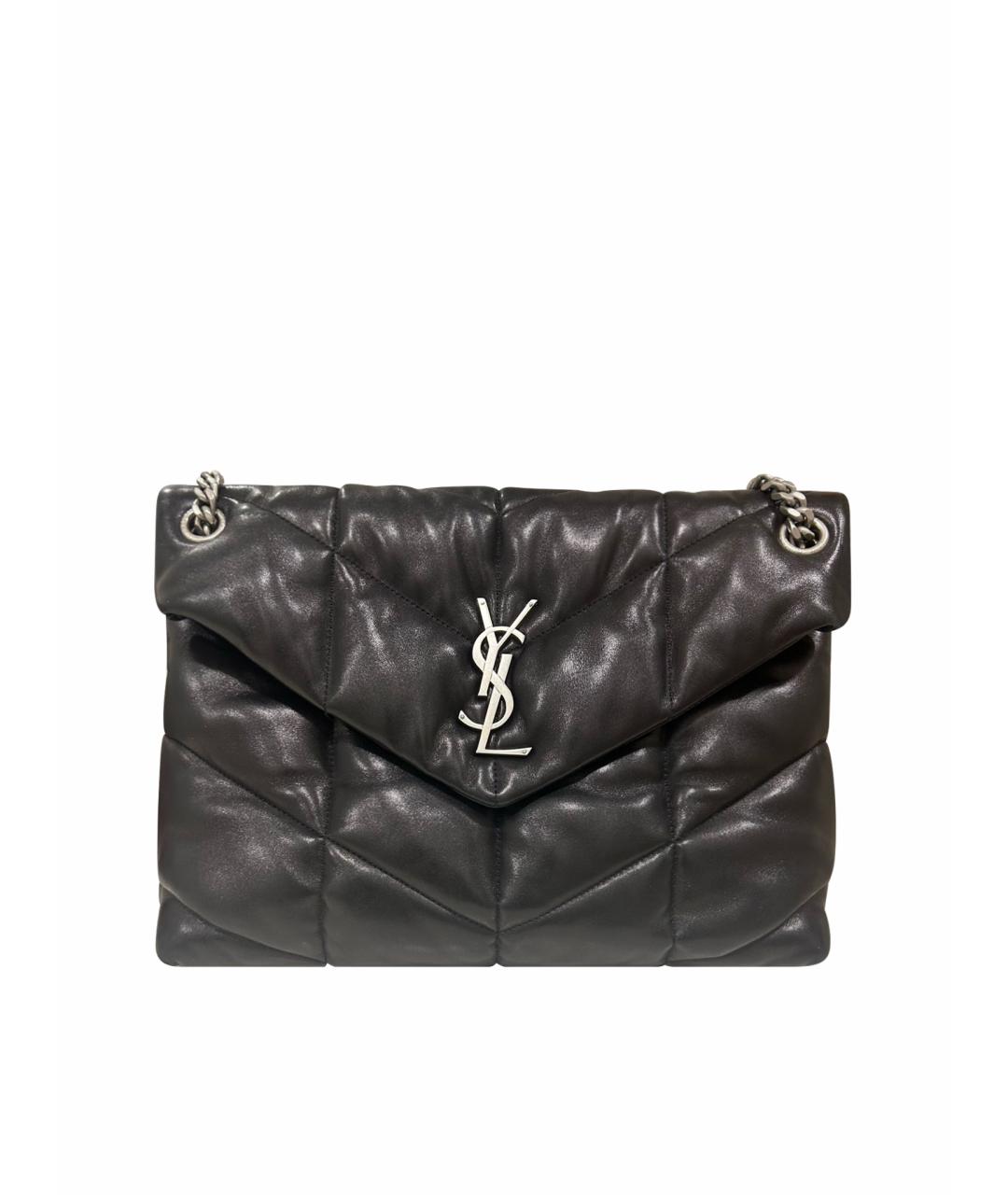 YVES SAINT LAURENT BEAUTY Черная кожаная сумка через плечо, фото 1