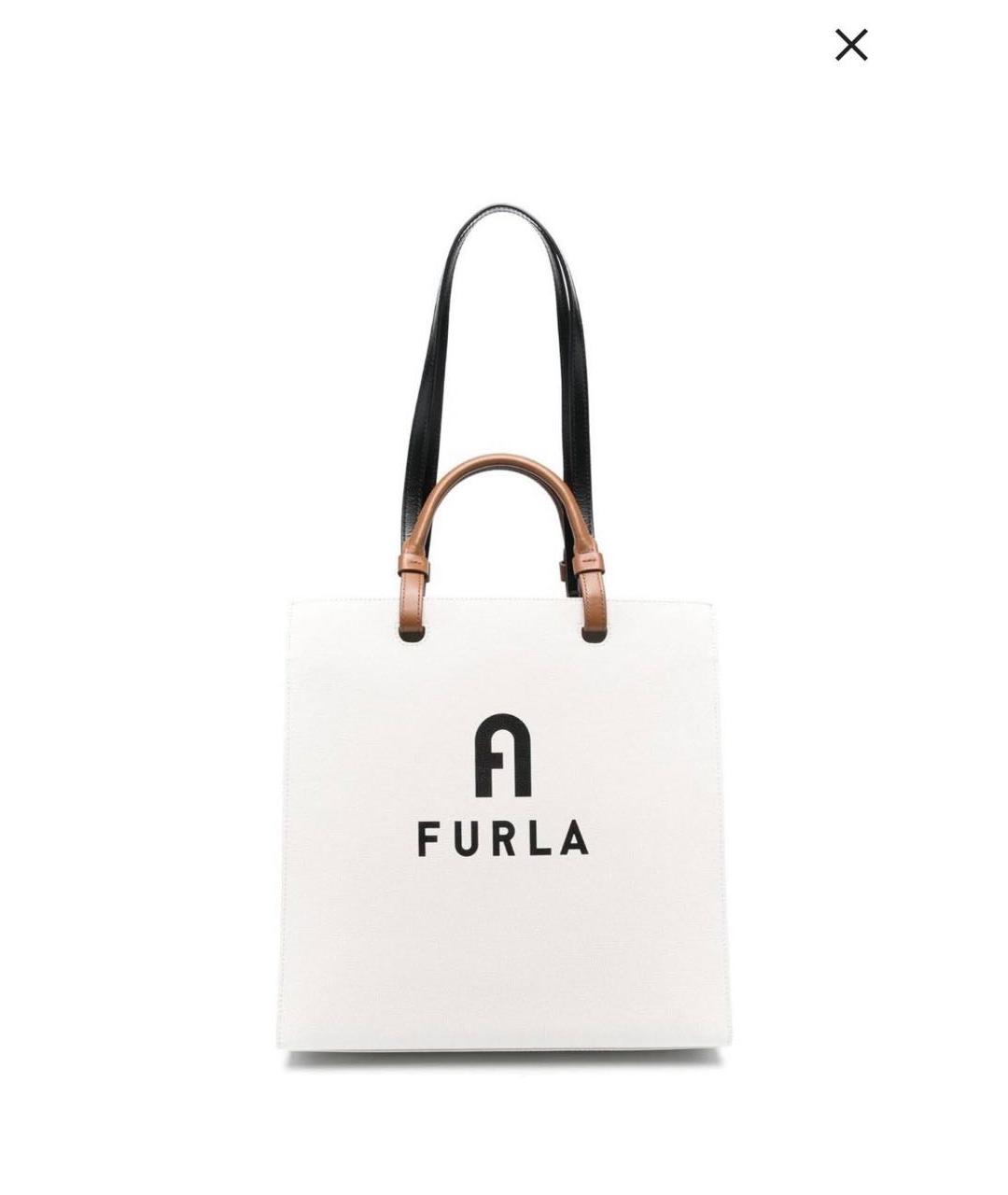 FURLA Белая кожаная сумка с короткими ручками, фото 8
