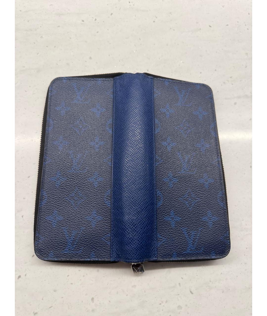 LOUIS VUITTON Темно-синий кожаный кошелек, фото 3