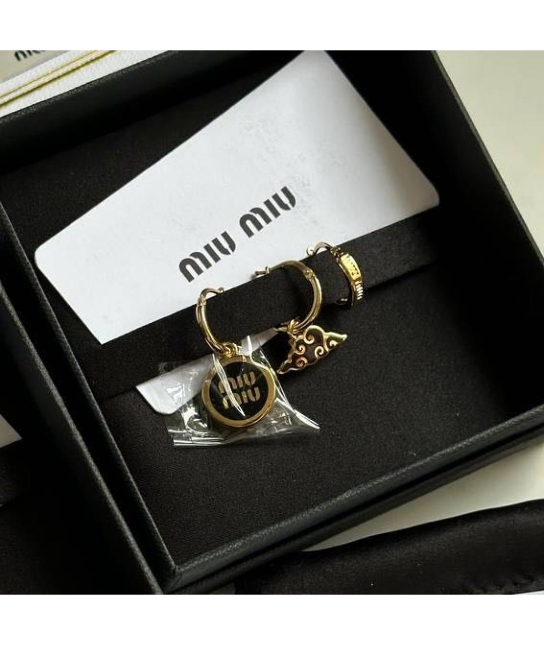 MIU MIU Черные латунные серьги, фото 3